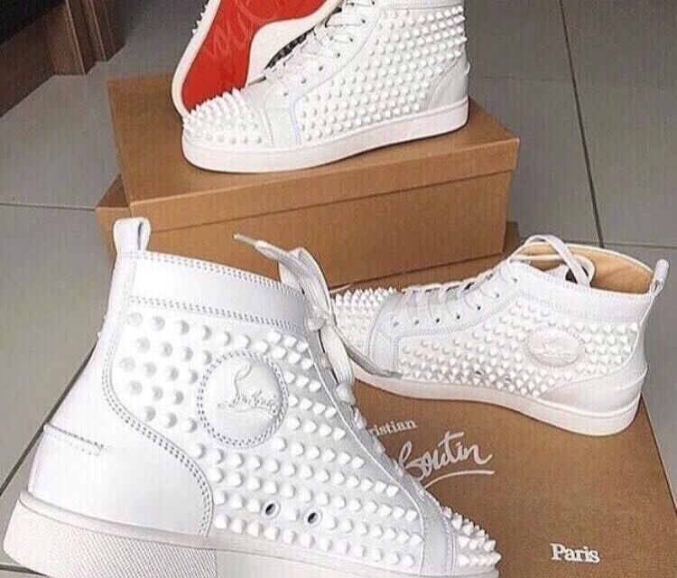 Christian Louboutin White Spikes High Tops Sneakers | in Shoreditch ...