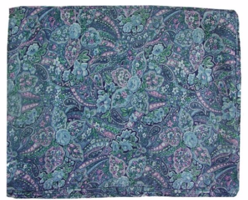 Wyoming Traders Wild Rags Calico Blue Paisley Silk Western Scarf - 34.5", 42" 