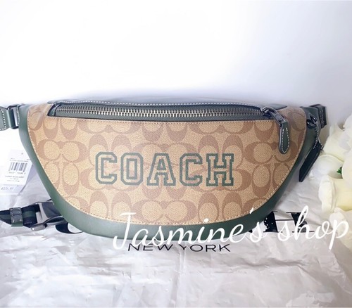 ☆COACH☆WARREN BELT BAG IN SIGNATURE CANVAS VARSITY MOTIF Coach Warren Belt Bag In Signature Canvas With Varsity Motif