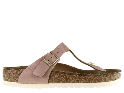 Damen Zehensandalen Birkenstock Gizeh VL Washed Metallic Pink 1012903