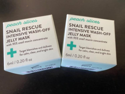 Peach Slices Snail Rescue Intensive Wash-Off Jelly Mask ~ Travel Size 0.20 Fl Oz