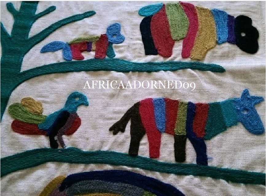 KRAVET PRAIRIE COTEAU ETHNIC CHIC FOLK ART EMBROIDERED DRAPERY FABRIC 5 YARDS