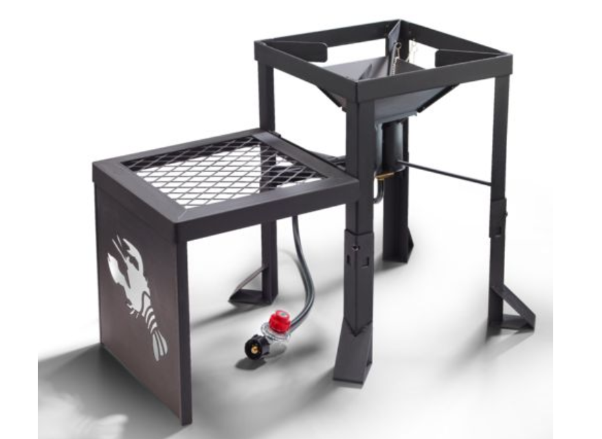 Outdoor Double-Burner Propane Fryer Boiler with Side Table Shrimp Fish Crawfish