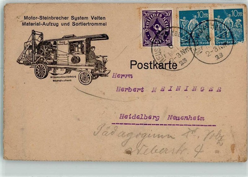 39463811 - 6730 Neustadt Werbung Motor-Steinbrecher System Velten