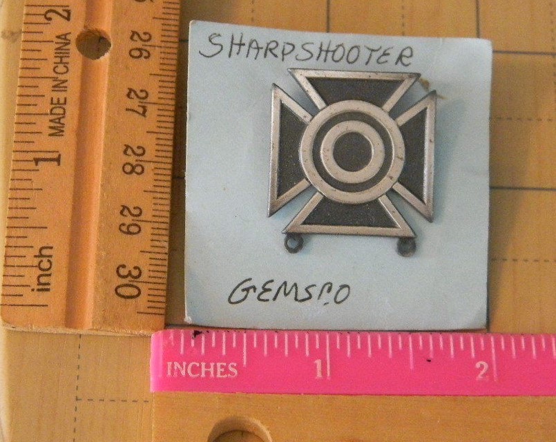 Vintage Sharpshooter Qualification Badge pin GEMSCO US Army Military