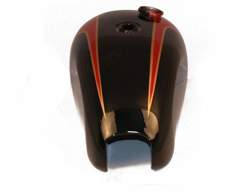 Fits Triumph T140 Bonneville 73-78 Black Red Painted Fuel Tank With Cap  