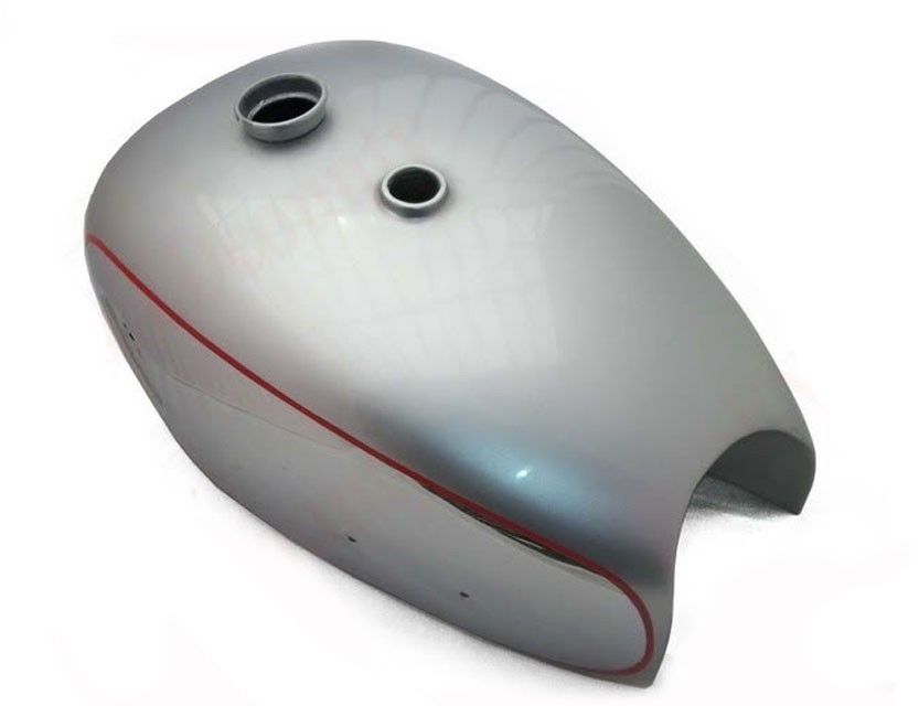 BSA A10 Chrome Plated & Silver Petrol 4 Gallon Tank 3.5" Round Monogram  