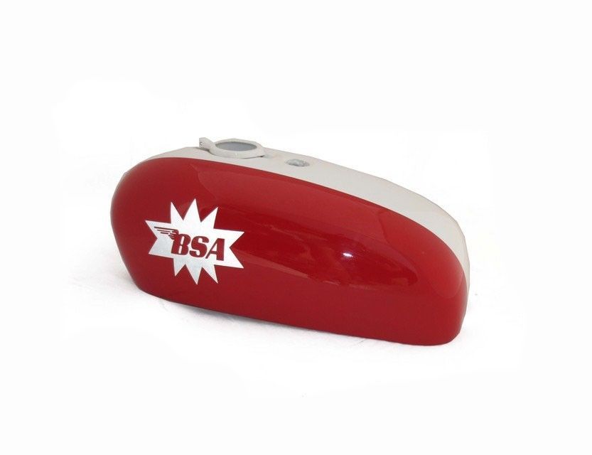 BSA A65-25ph Spitfire Hornet Red White Painted Petrol Fuel Tank A65HA