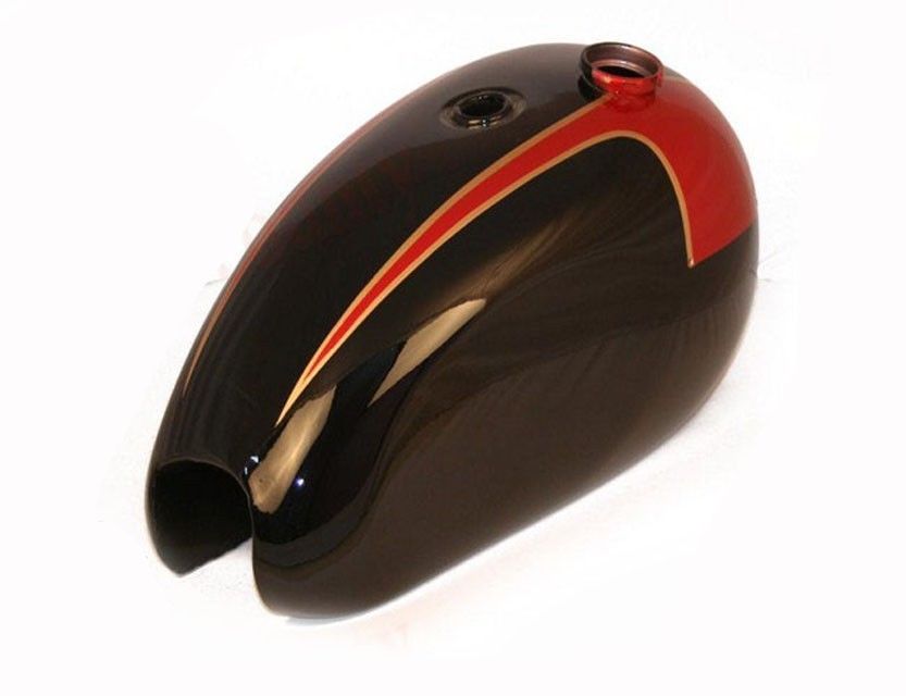 Fuel Tank Bonnie Black Red Painted Fits Triumph T140 Bonneville 73 - 78 