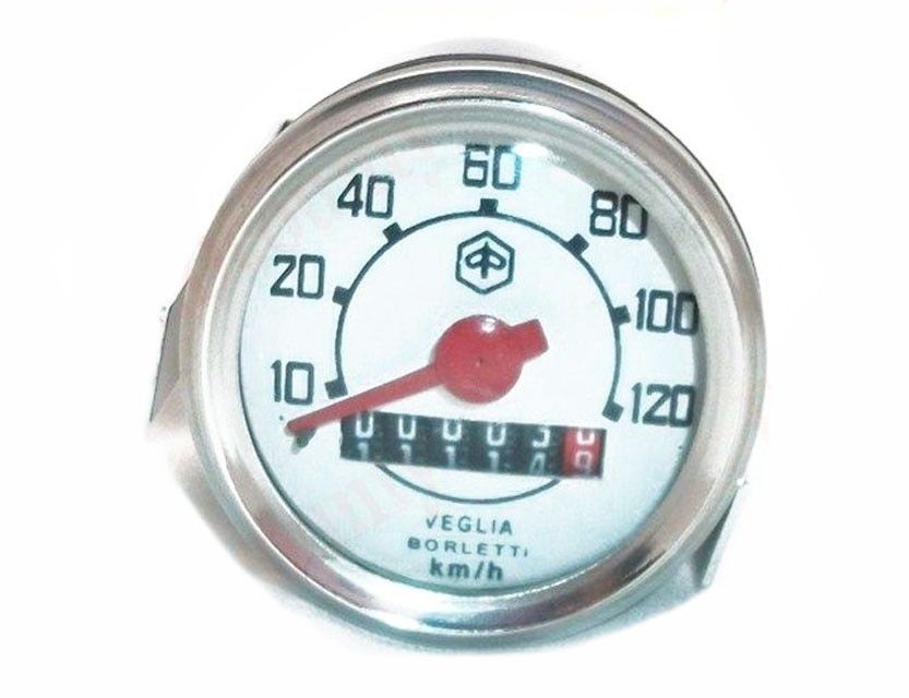 Vespa Classic White Face Vintage Speedometer 120 Kmph Speedo  