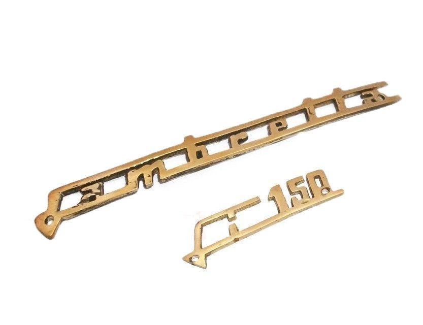 New Lambretta LI150 Scooter Brass Made Leg Shield Badge Motif With Rivets 