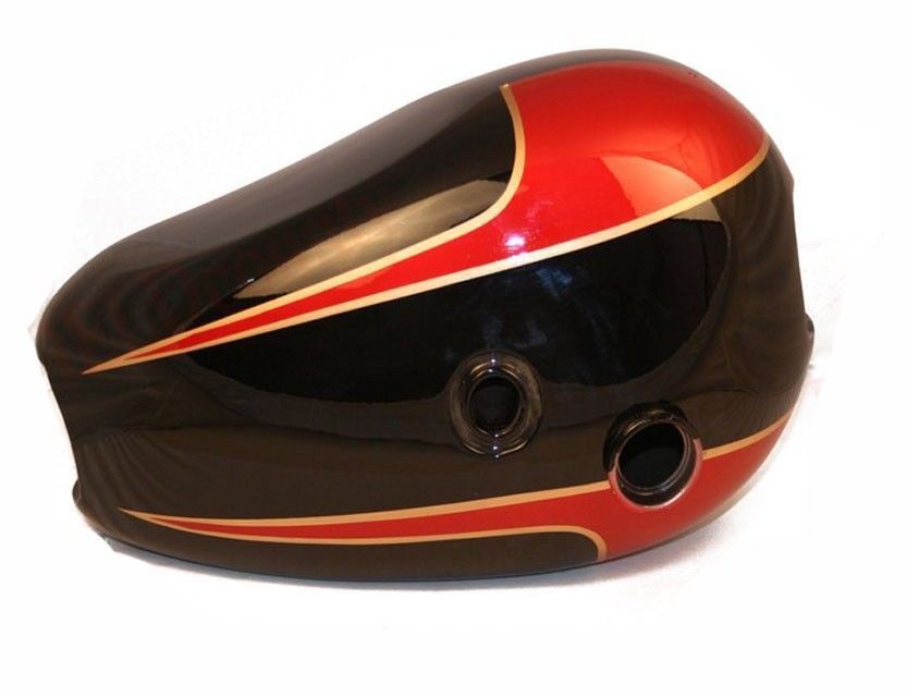 Fits Triumph T140 Bonneville 73-78 Black Red Painted Fuel Tank With Cap  