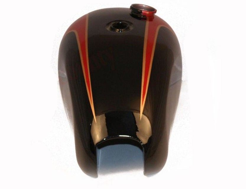 Fuel Tank Bonnie Black Red Painted Fits Triumph T140 Bonneville 73 - 78 