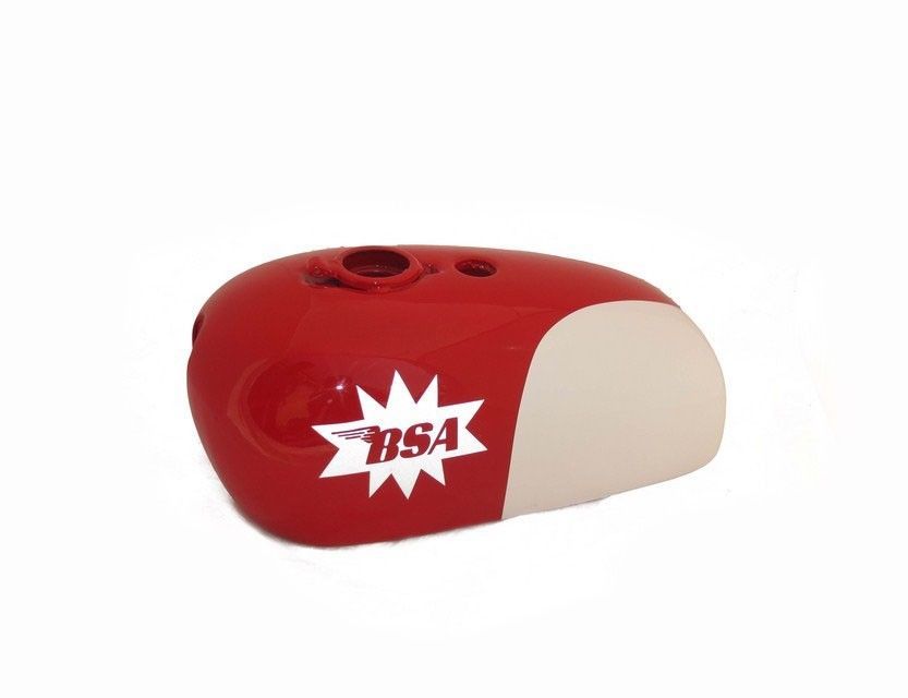 BSA A65-25PH Spitfire Hornet Red White Painted Petrol Fuel Tank A65HA + Cap 