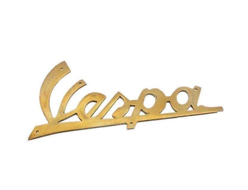 Vespa Scooter Brass Made Leg Shield Badge Motif With Rivets 4.5 Inch  