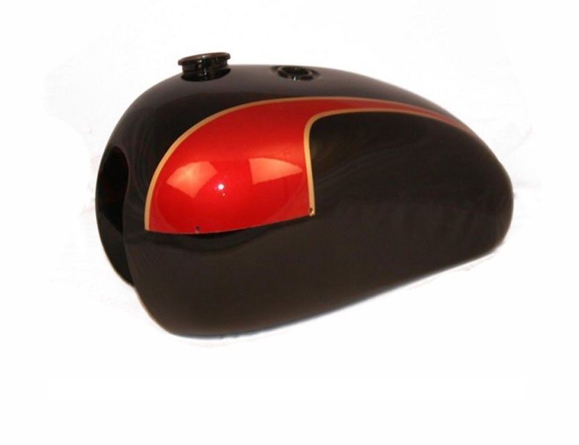 Fits Triumph T140 Bonneville 73-78 Black Red Painted Fuel Tank With Cap  