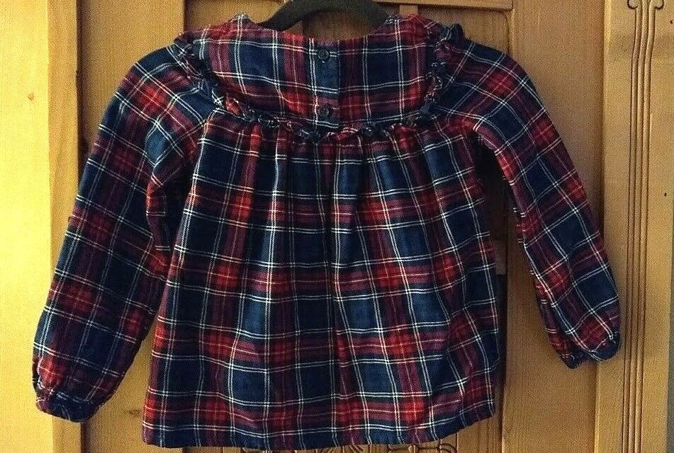 Oshgosh Blue Jean Bibbed, Tullee Skirt  Red and Blue Plaid Shirt T3