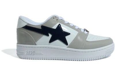 A Bathing Ape Bape Sta Low White Grey 001FWH301002X-WHT Men's Size 12 New