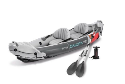 Intex 68310VM Dakota K2 2-Person Heavy-Duty Vinyl Inflatable Kayak Oars Pump NEW