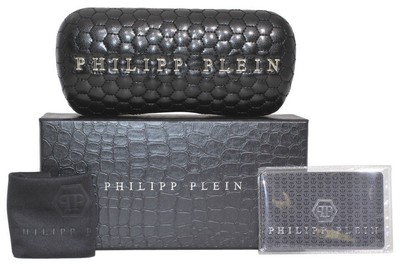 Pre-owned Philipp Plein Spp026s-0722 Shiny Dark Havana Sunglasses