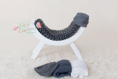 Wooden Stool Curved Bench Newborn Baby Photography Prop White Ebay