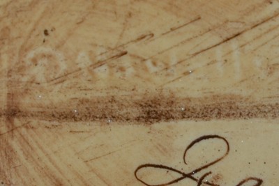 Vtg Ceramic Porcelain China Pottery WICKER Flower Fruit Apple Egg BASKET Signed