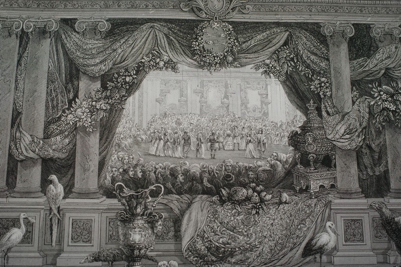 Chateau Des Tuileries Paris Oiseaux Gravure Skelton 1838 Versailles R2439