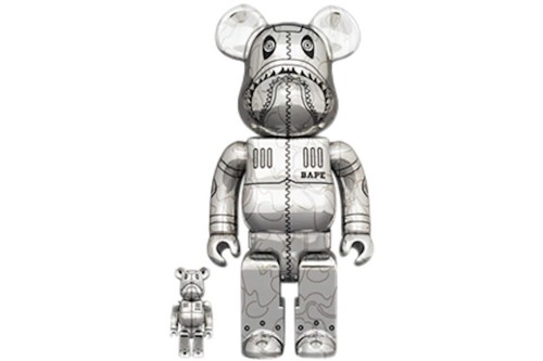 Bearbrick X Bape X Hajime Sorayama Camo Shark 100% & 400
