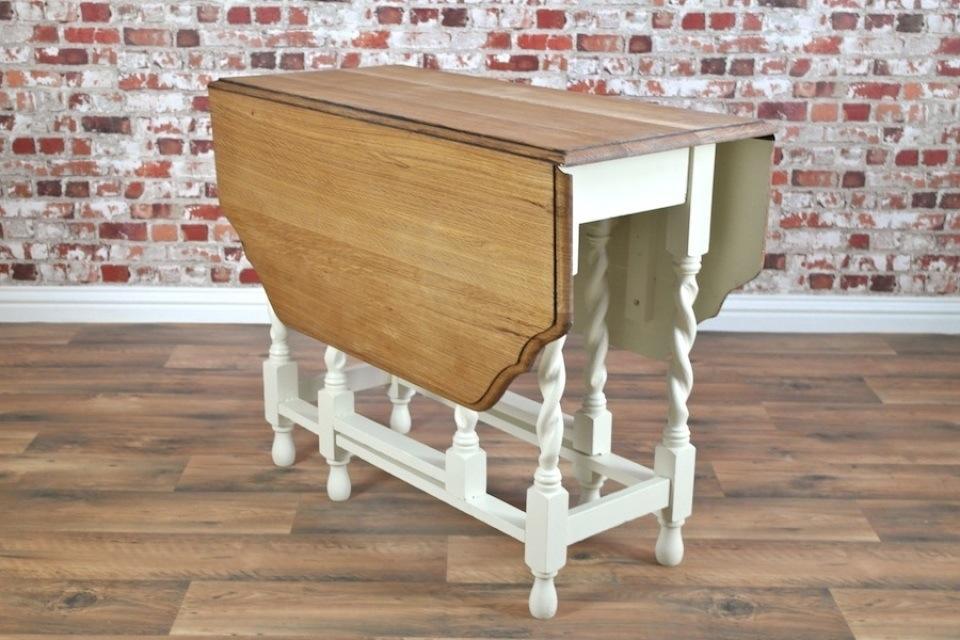 Upcycle Refurbished Solid Oak Barley Twist Drop Leaf Gate Leg Folding