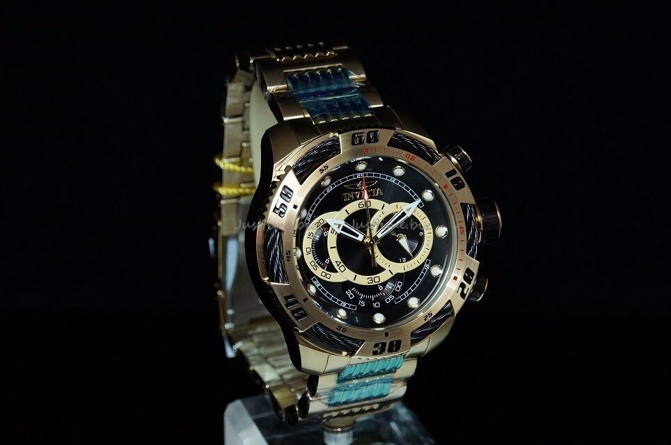 Pre-owned Invicta 50mm Speedway Viper Gen Iii Chronograph 18k Gt Stainless Steel Watch