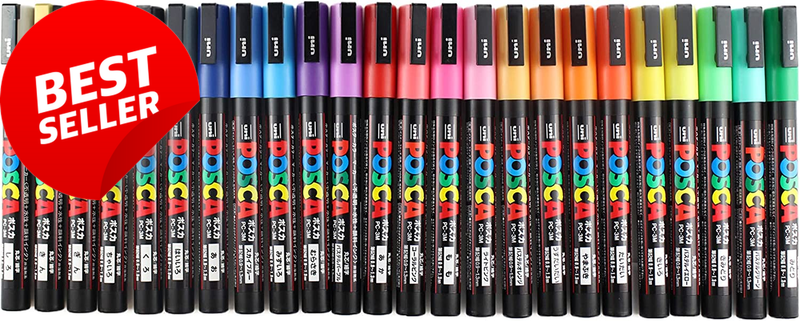 Paint Markers 24 Colors Set Fine Point PC3M Japanese Stationery Marking Pen, W/O