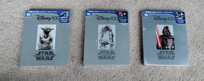STAR WARS New Hope + Empire Strikes Back + Return of Jedi Disney 100 3 steelbook