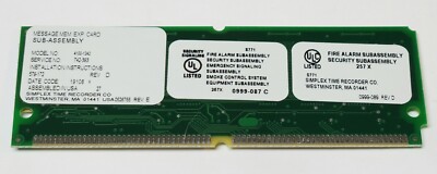 SIMPLEX 4100 1242 Message MEM EXP CARD Fire Alarm Security Smoke Control Subasse