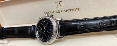 Pre-owned Jacques Cantani Men's Watch Automatic Eta Swiss 96 Diamonds Jc-935 Meridian