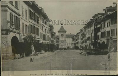 1919 Press Photo La Grande Rue et la Porte de Berne in Berne City, Switzerland