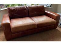 Brown leather sofa bed - Next