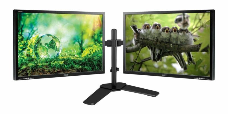 Matching Dual Large Major Brand 24" Widescreen Lcd Monitors W/ Cables