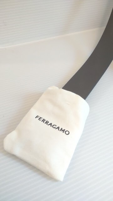 Pre-owned Made In Italy Ferragamo Reversible & Adjustable Belt W/ Rectangular Buckle Size 90 W/ Tags In Black & Brown