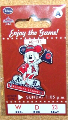 2010 AL American League All-Star Mickey Mouse pin Disney MLB