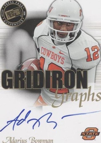 2008 Press Pass SE Adarius Bowman #GG-AB