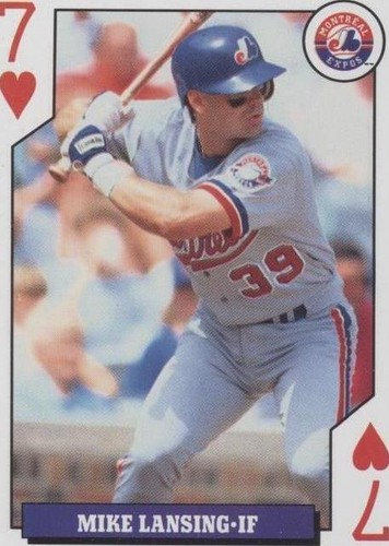 1993 Bicycle Baseball Rookies Playing Cards - Mike Lansing #7H