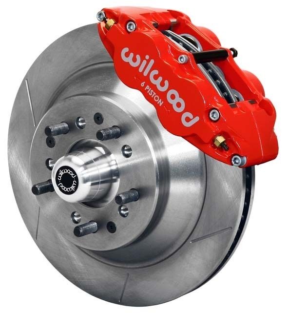 Wilwood Disc Brake Kit,front,79-86 Gm,13" 1 Piece Rotors,6 Piston Red Calipers