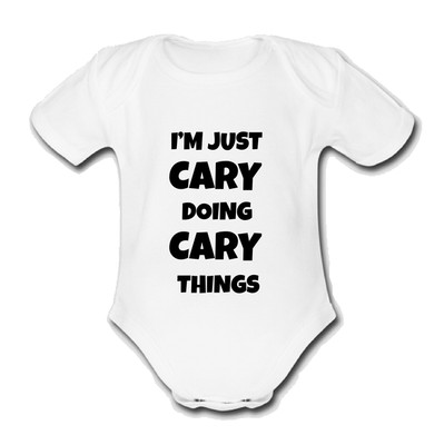 CARY BLACK Babygrow Baby Vest Grow BABY NAME gift PRESENT FOR A CHILD NAMED