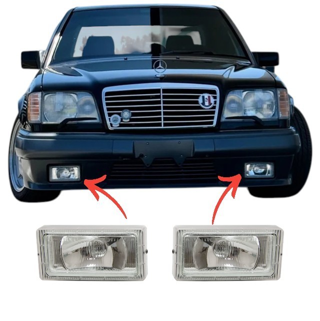 For Mercedes W124 AMG Gen1 Front Bumper Fog Light Set ref oe: A2018200156