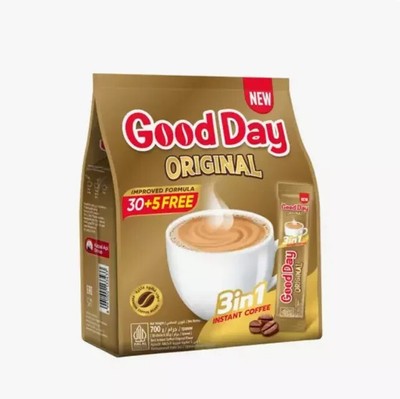 New Good Day Instant Coffee 3 in 1, Original Flavors 12g x 30+5Free sachets