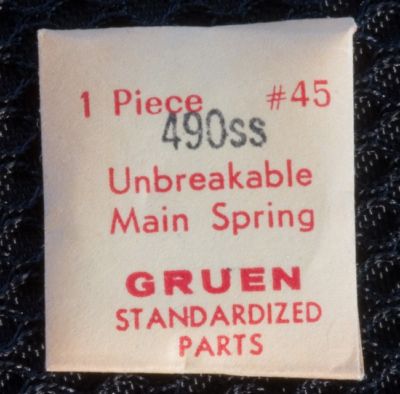 Vintage Gruen watch Gruen 490ss mainspring genuine Gruen caliber 490ss NOS part