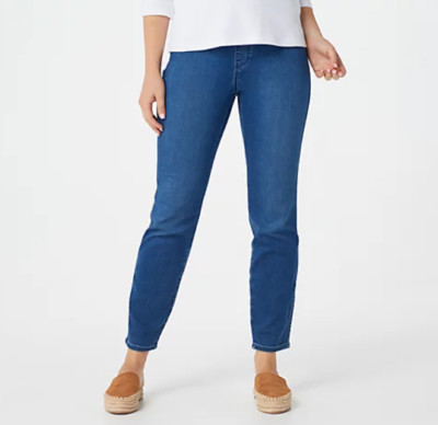 GRAVER Susan Graver - Regular Knit Denim Pull-On Jeans - Medium Wash