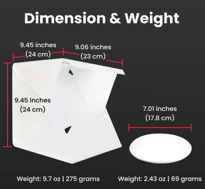 Pivo Lightbox 10" Portable Professional Lightbox Studio Full Set 360 Turntable