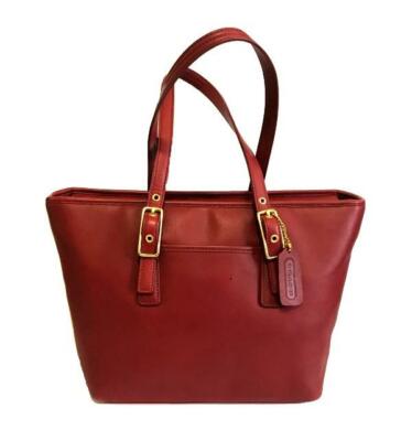 バッグ OLD COACH Large tote bag RED Vintage Coach Gallery Red Leather Satchel Tote Shoulder Bag