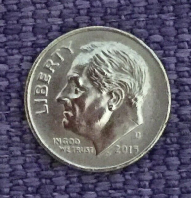 2015 D Roosevelt dime, actual coin in picture, free S/H